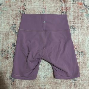 Lululemon Wunder Train Biker Shorts Size 8 Purple